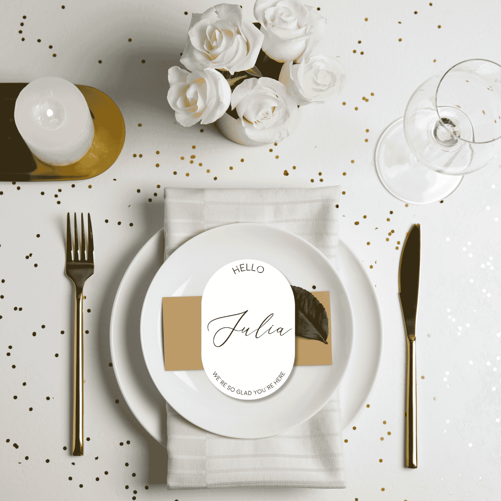 Romance wedding place settings with personalised placement cards, perfect for Melbourne wedding table settings and stationery